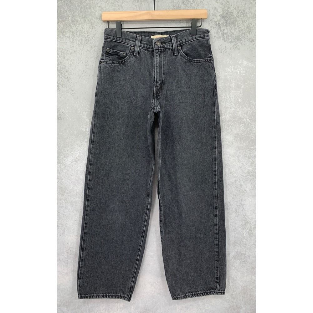 Levis Wide Leg Jeans Womens 25 Black Baggy Dad Fade Cotton Denim Pants
